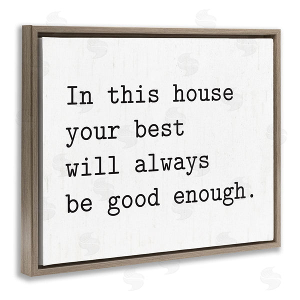 Stupell Industries Lettered And Lined | In This House Encouraging Family Quote Sign Wall Art