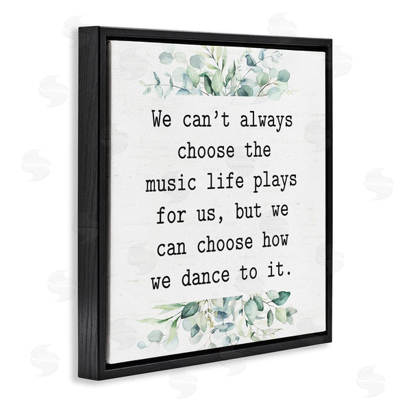 Stupell Industries Lettered And Lined | Inspirational Music Life Quote Mixed Botanicals Arrangement Wall Art