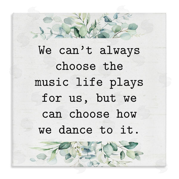 stupell industries Lettered and Lined | Inspirational Music Life Quote Mixed Botanicals Arrangement Wall Art