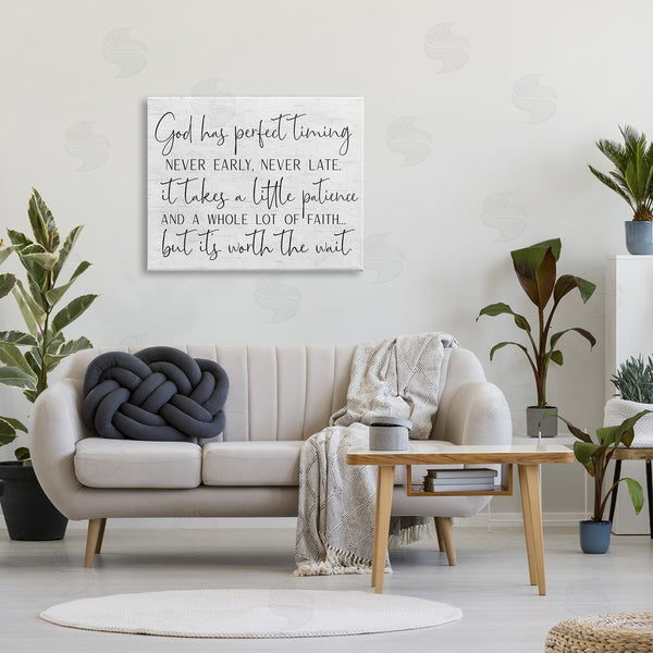 Stupell Industries Lettered And Lined | Inspirational Patience Quote Religious Script Birch Pattern Wall Art