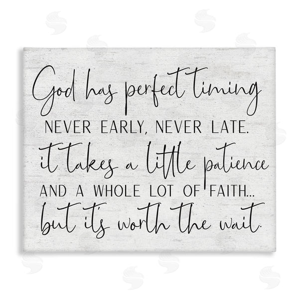 stupell industries Lettered and Lined | Inspirational Patience Quote Religious Script Birch Pattern Wall Art