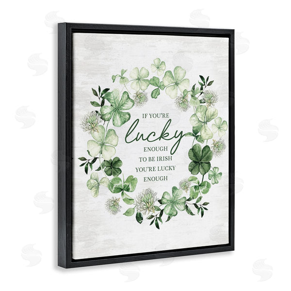 Stupell Industries Lettered And Lined | Inspiring Lucky Wreath