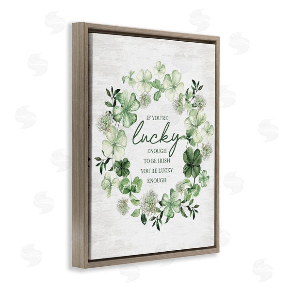 Stupell Industries Lettered And Lined | Inspiring Lucky Wreath