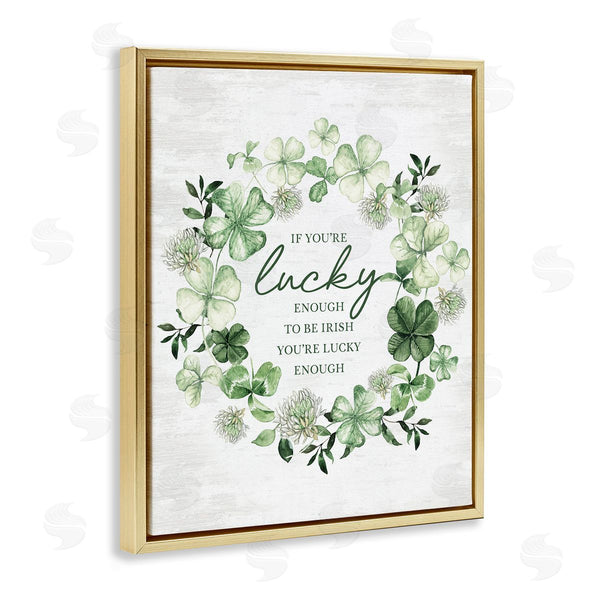 Stupell Industries Lettered And Lined | Inspiring Lucky Wreath