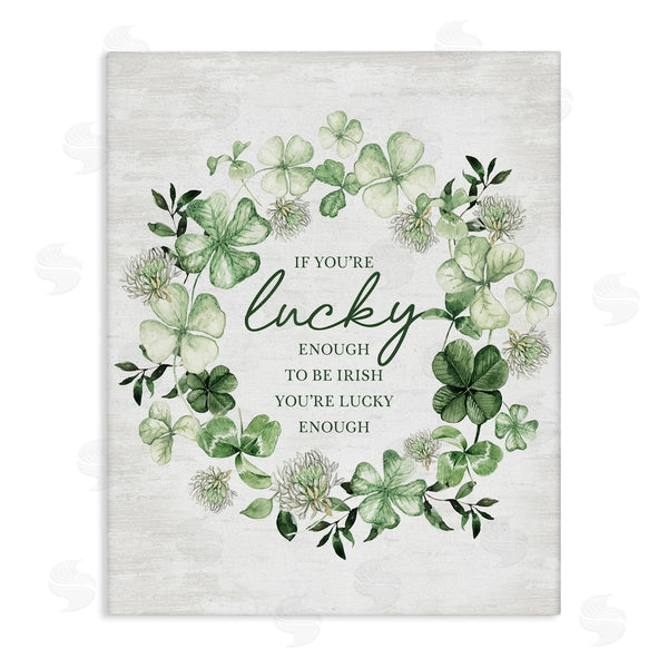 stupell industries Lettered and Lined | Inspiring Lucky Wreath