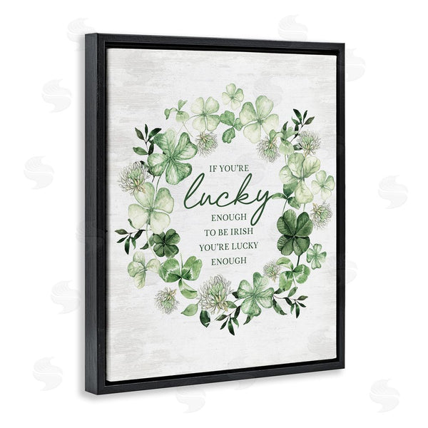 Stupell Industries Lettered And Lined | Irish Is Lucky Enough Wreath Wall Art