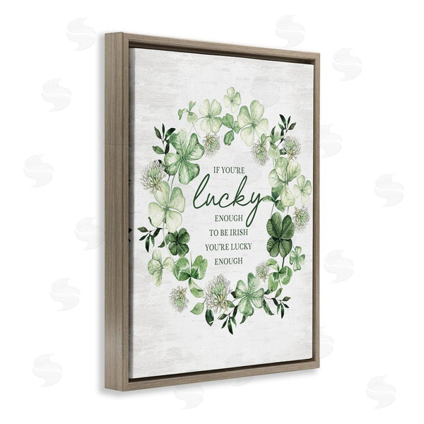 Stupell Industries Lettered And Lined | Irish Is Lucky Enough Wreath Wall Art