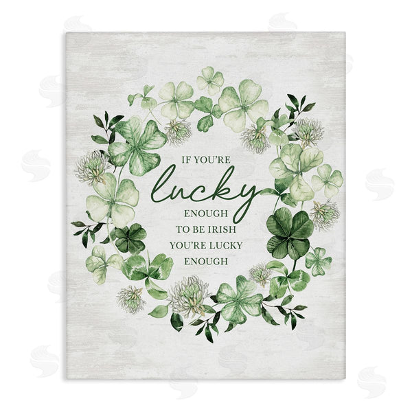 Stupell Industries Lettered And Lined | Irish Is Lucky Enough Wreath Wall Art