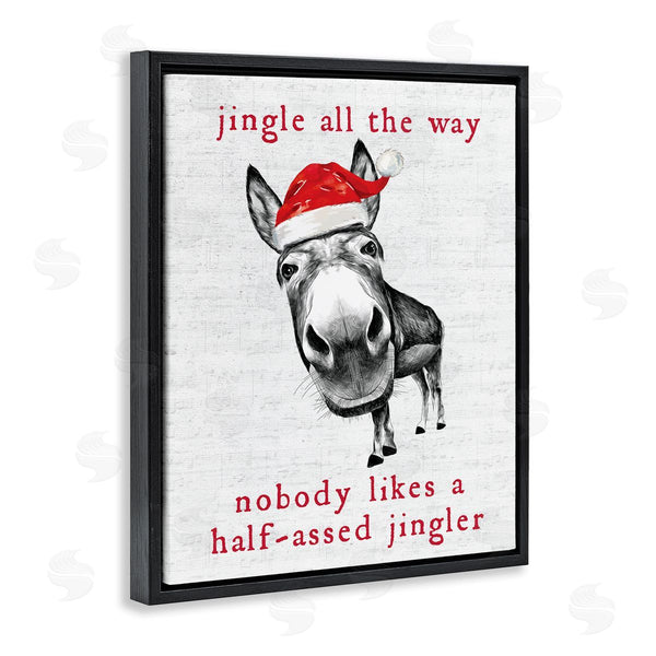 Stupell Industries Lettered And Lined | Jingle All The Way Christmas Donkey