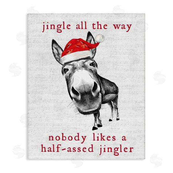 stupell industries Lettered and Lined | Jingle All the Way Christmas Donkey