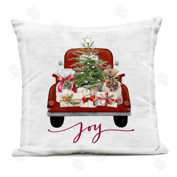 Stupell Industries Lettered And Lined | Joy Holiday Car Presents Printed Throw Pillow