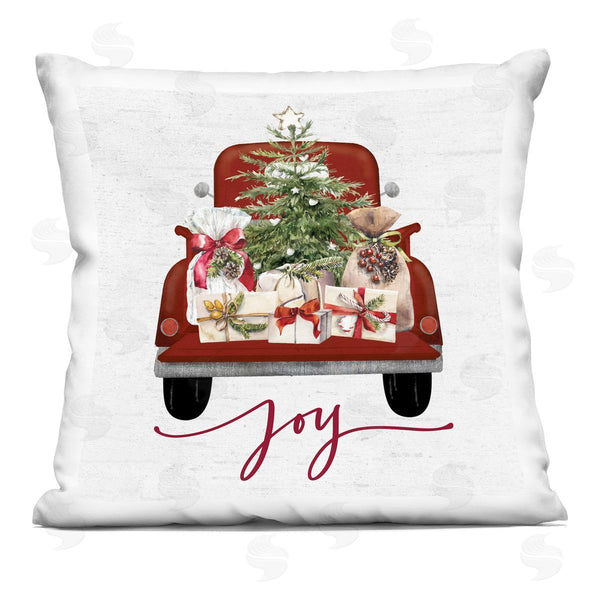stupell industries Lettered and Lined | Joy Holiday Car Presents Printed Throw Pillow