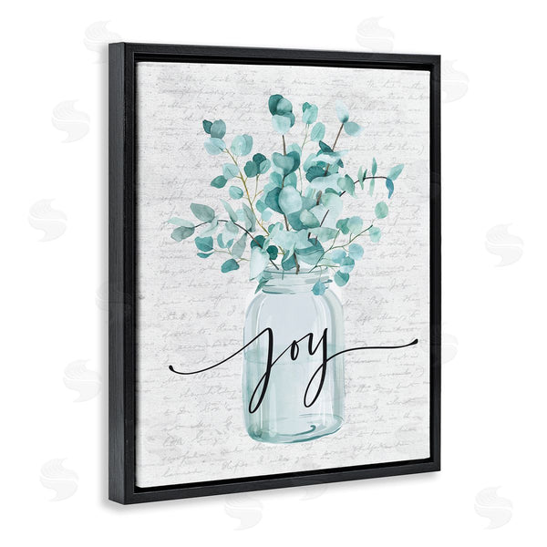 Stupell Industries Lettered And Lined | Joy With Blue Eucalyptus
