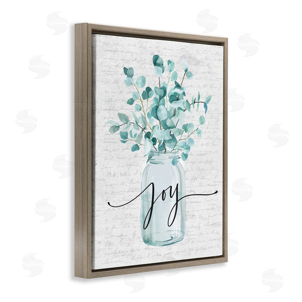 Stupell Industries Lettered And Lined | Joy With Blue Eucalyptus