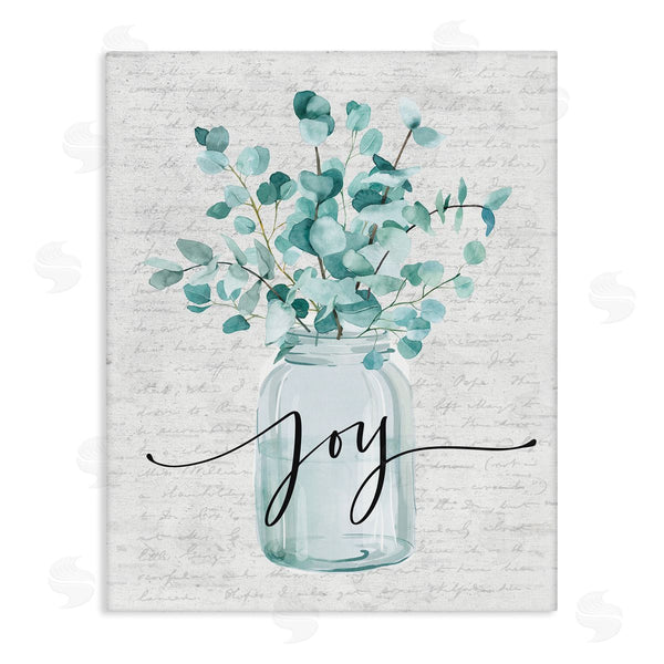 stupell industries Lettered and Lined | Joy with Blue Eucalyptus