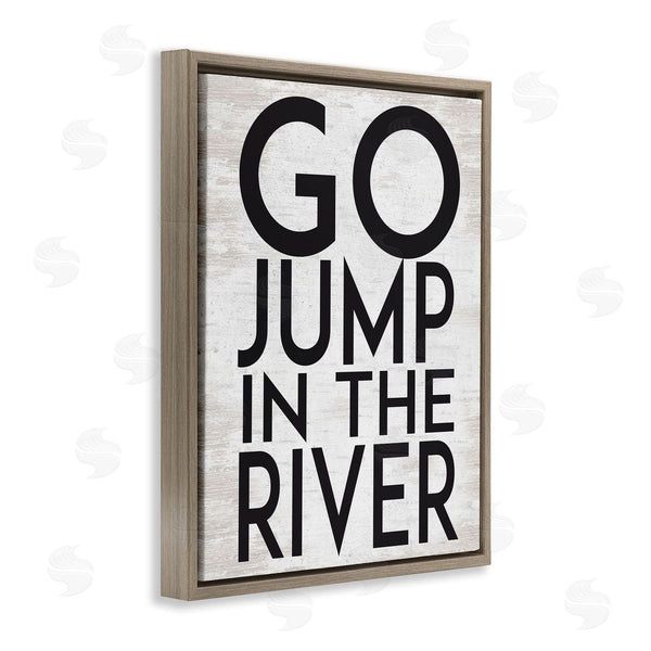 Stupell Industries Lettered And Lined | Jump In The River Motivational Lake House Phrase Wall Art
