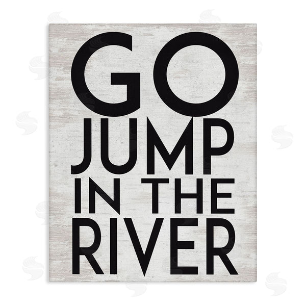 stupell industries Lettered and Lined | Jump in the River Motivational Lake House Phrase Wall Art
