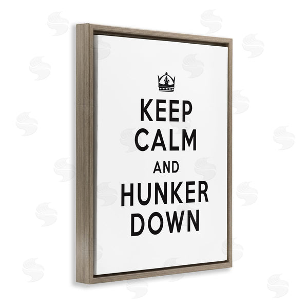 Stupell Industries Lettered And Lined | Keep Calm And Hunker Down