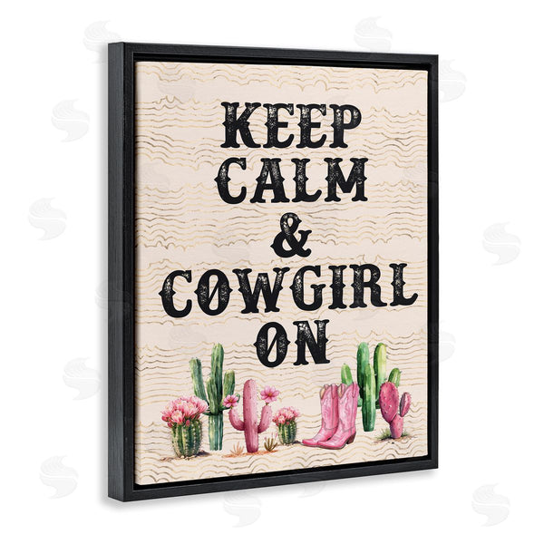 Stupell Industries Lettered And Lined | Keep Calm & Cowgirl On