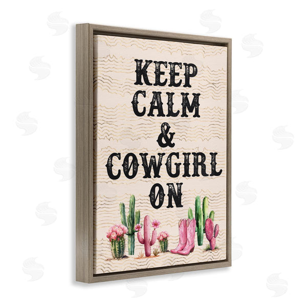 Stupell Industries Lettered And Lined | Keep Calm & Cowgirl On