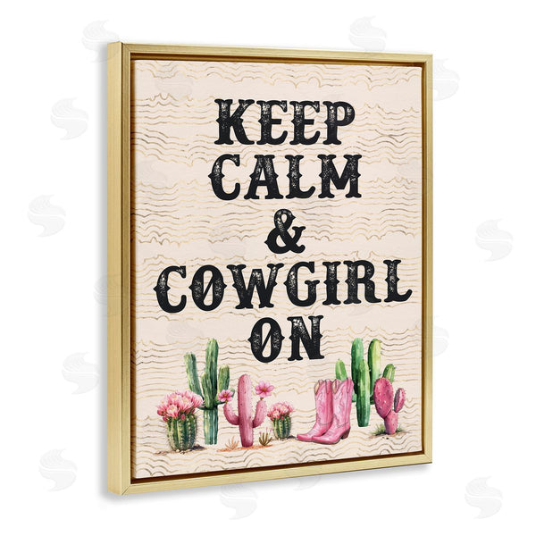 Stupell Industries Lettered And Lined | Keep Calm & Cowgirl On
