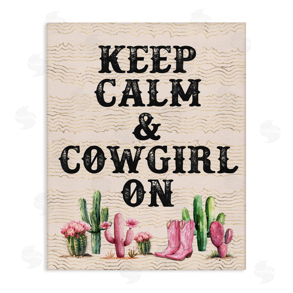 stupell industries Lettered and Lined | Keep Calm & Cowgirl On