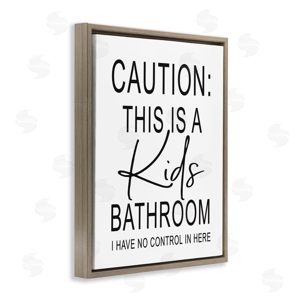 Stupell Industries Lettered And Lined | Kids Bathroom No Control Casual Bathroom Sign Wall Art