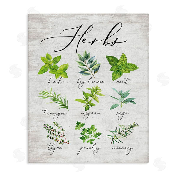 stupell industries Lettered and Lined | Kitchen Herb Reference Chart Garden Fresh Home Seasoning Wall Art