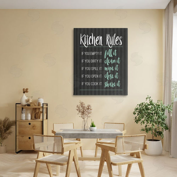 Stupell Industries Lettered And Lined | Kitchen Rules Black & Green Wall Art