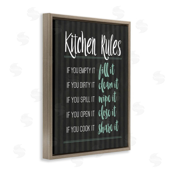 Stupell Industries Lettered And Lined | Kitchen Rules Black & Green Wall Art