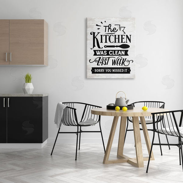 Stupell Industries Lettered And Lined | Kitchen Was Clean Last Week Funny Home Phrase Wall Art