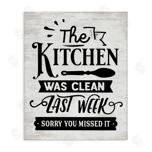 stupell industries Lettered and Lined | Kitchen Was Clean Last Week Funny Home Phrase Wall Art