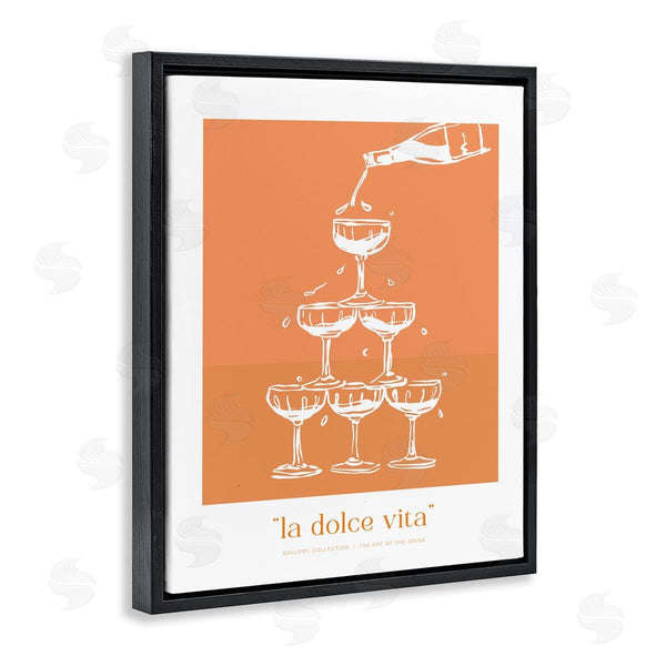 Stupell Industries Lettered And Lined | La Dolce Vita Champagne