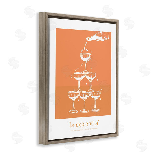 Stupell Industries Lettered And Lined | La Dolce Vita Champagne