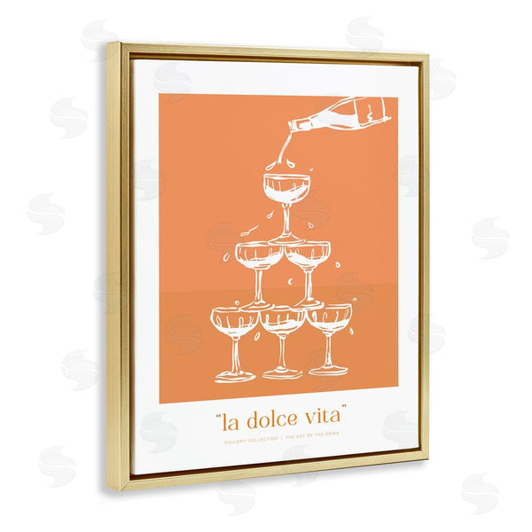 Stupell Industries Lettered And Lined | La Dolce Vita Champagne