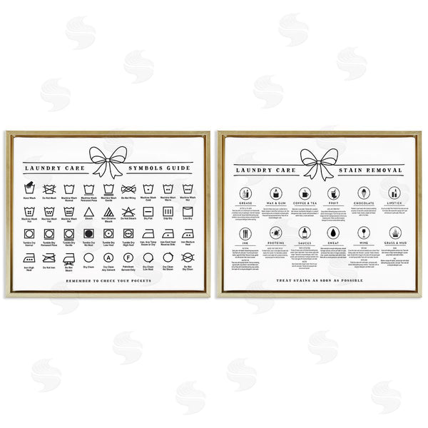 Stupell Industries Lettered And Lined | Laundry Care & Stain Removal Charts