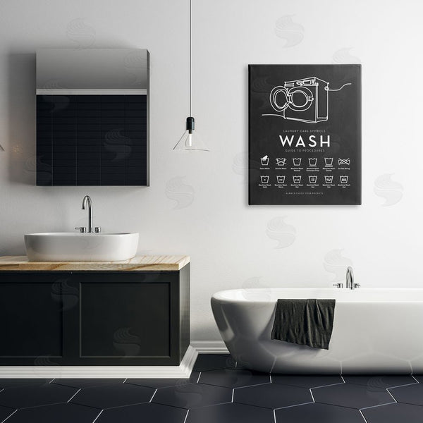 Stupell Industries Lettered And Lined | Laundry Care Symbols Diagram Washing Machine Chart Wall Art