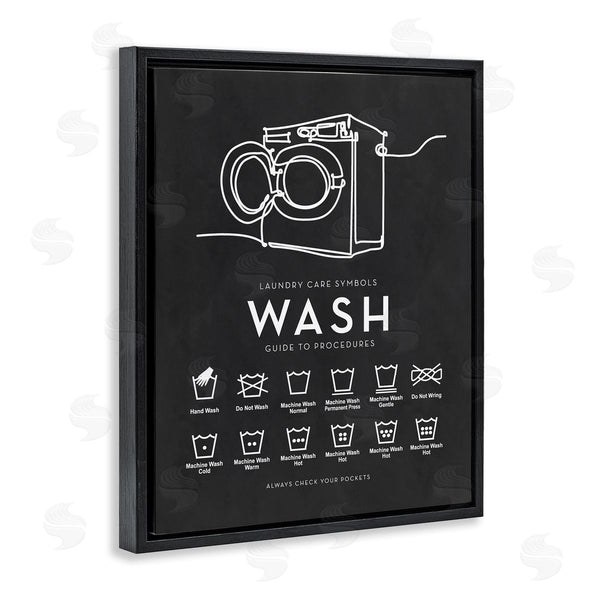 Stupell Industries Lettered And Lined | Laundry Care Symbols Diagram Washing Machine Chart Wall Art