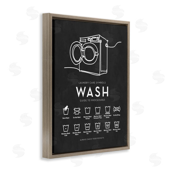 Stupell Industries Lettered And Lined | Laundry Care Symbols Diagram Washing Machine Chart Wall Art