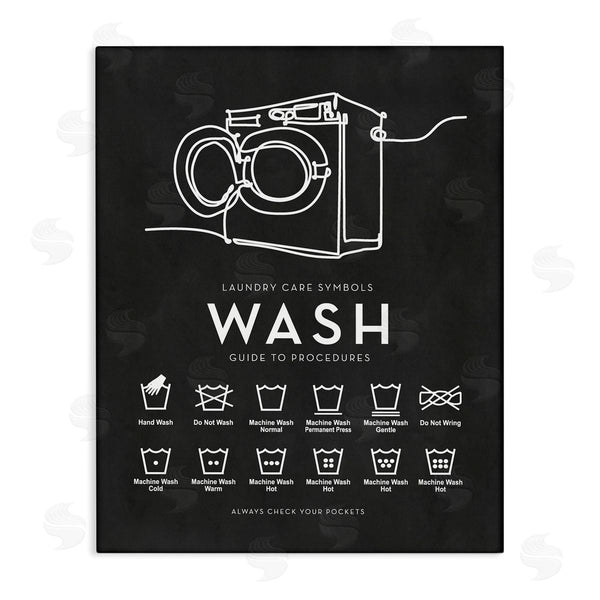 stupell industries Lettered and Lined | Laundry Care Symbols Diagram Washing Machine Chart Wall Art