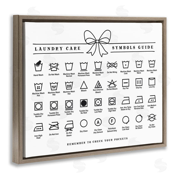 Stupell Industries Lettered And Lined | Laundry Care Symbols Guide