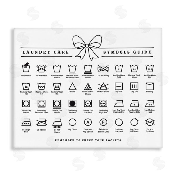 stupell industries Lettered and Lined | Laundry Care Symbols Guide