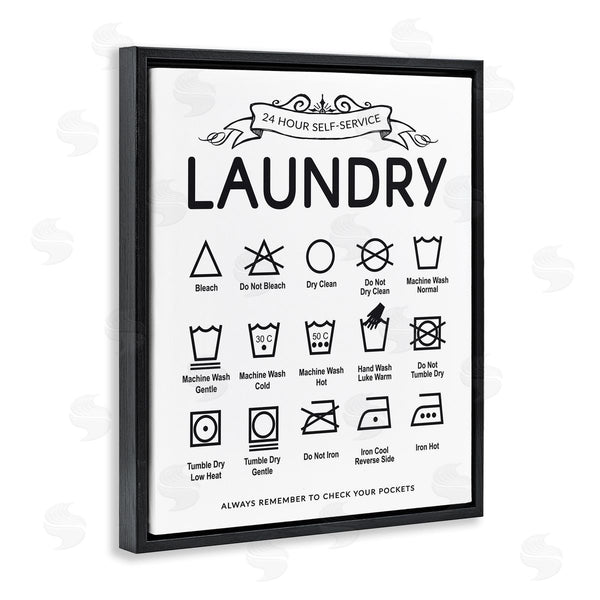 Stupell Industries Lettered And Lined | Laundry Care Symbols With Banner