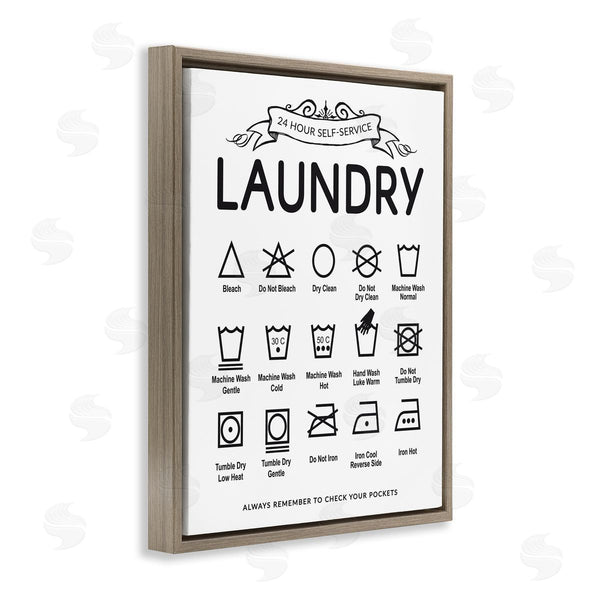 Stupell Industries Lettered And Lined | Laundry Care Symbols With Banner