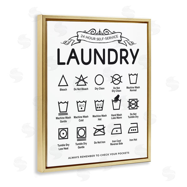 Stupell Industries Lettered And Lined | Laundry Care Symbols With Banner