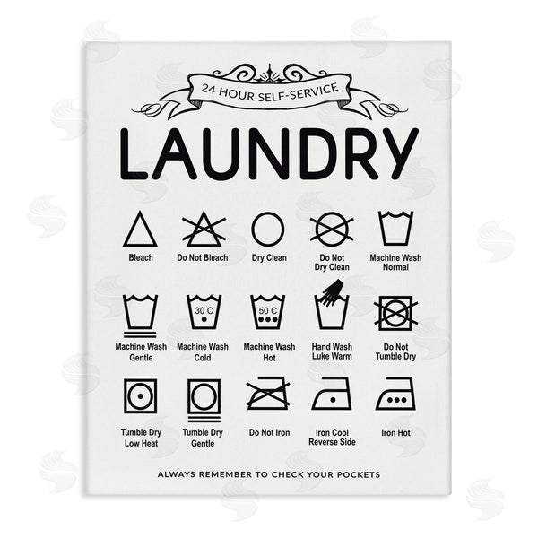 stupell industries Lettered and Lined | Laundry Care Symbols with Banner