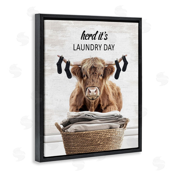 Stupell Industries Lettered And Lined | Laundry Cattle With Hanging Socks