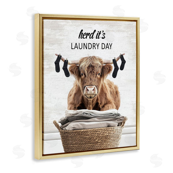 Stupell Industries Lettered And Lined | Laundry Cattle With Hanging Socks