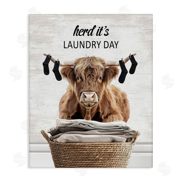 stupell industries Lettered and Lined | Laundry Cattle with Hanging Socks