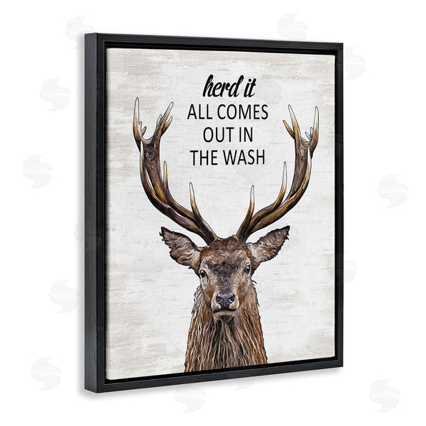 Stupell Industries Lettered And Lined | Laundry Deer Pun
